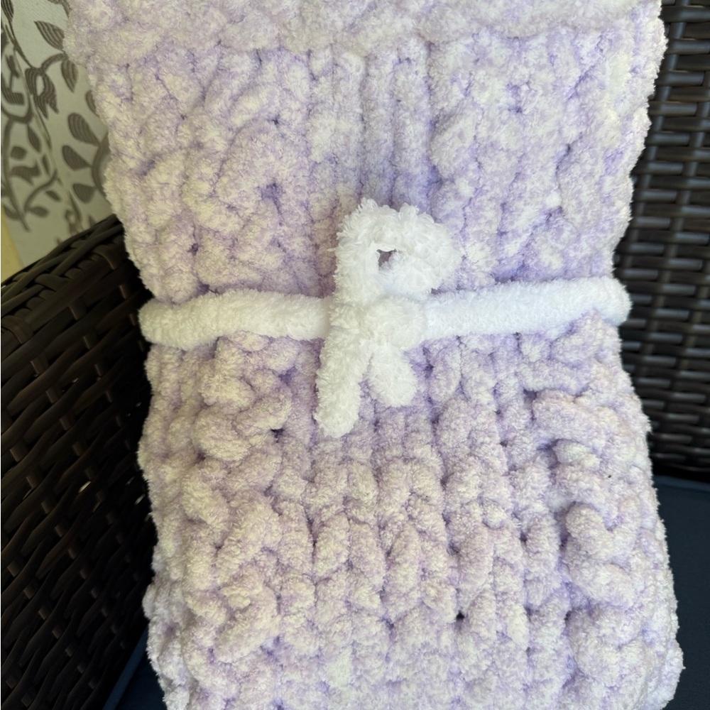 Cozy Purple Knit Blanket